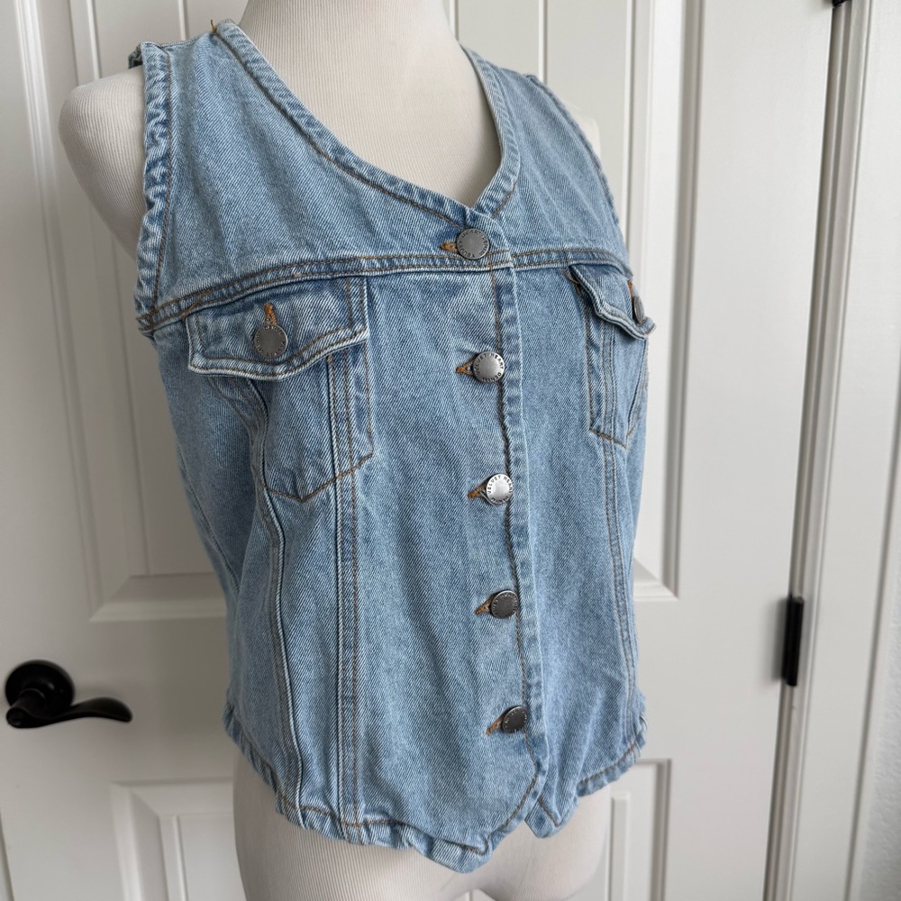 Velvet Heart Denim Light Wash Vest - Size M